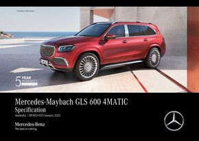 Mercedes Benz catalogue | Maybach GLS Specifications | 31/01/2023 - 31/12/2023