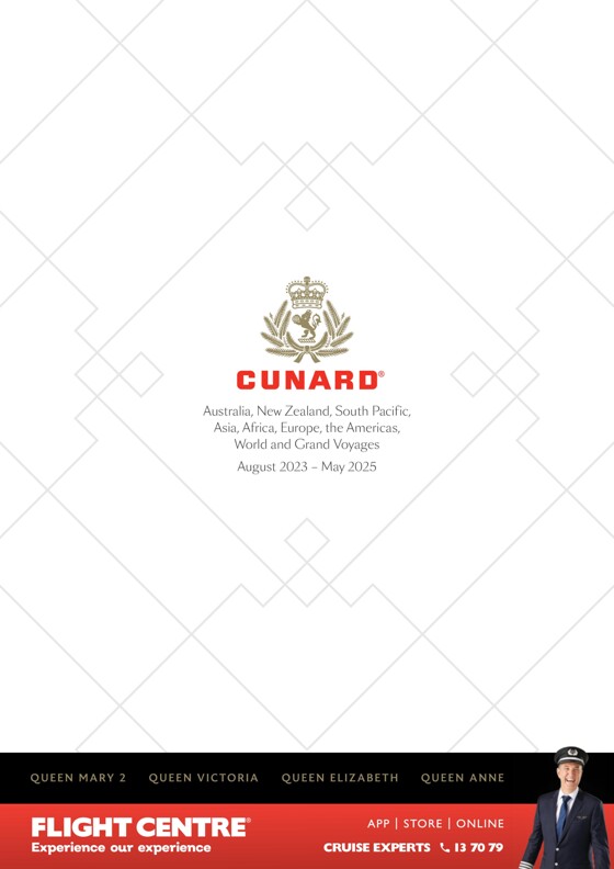Escape Travel catalogue | Cunard World Voyages 23-25 | 13/06/2023 - 31/05/2025