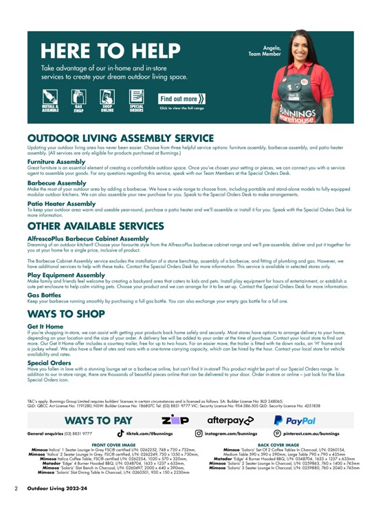 Bunnings Warehouse catalogue in Adelaide SA | Outdoor Living Range 2023/24 | 04/09/2023 - 31/12/2024