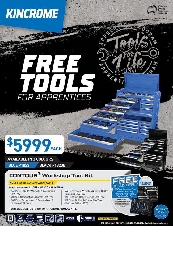 Kincrome catalogue in Kirkham NSW | Free Tools For Apprentinces | 01/11/2023 - 31/12/2024