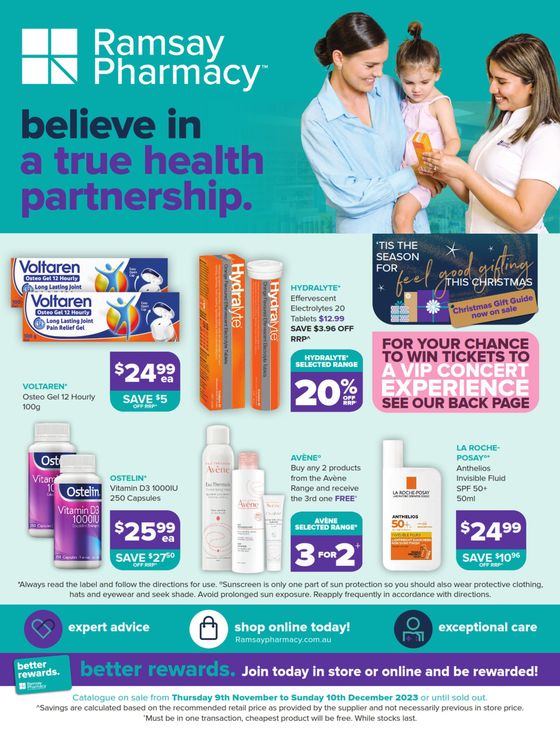 Ramsay Pharmacy catalogue | Believe In A True Health Partnership | 09/11/2023 - 10/12/2023