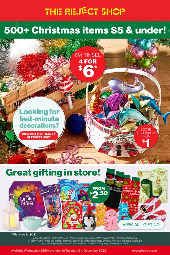 The Reject Shop catalogue in Sydney NSW | Christmas Items | 28/11/2023 - 12/12/2023