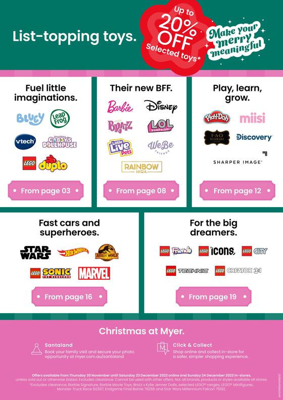 Myer catalogue in Adelaide SA | Make Your Merry Meaningful - Christmas Toys | 30/11/2023 - 23/12/2023