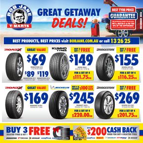 Bob Jane T-Marts catalogue | Great Getaway Deals 01/12 | 01/12/2023 - 30/12/2023