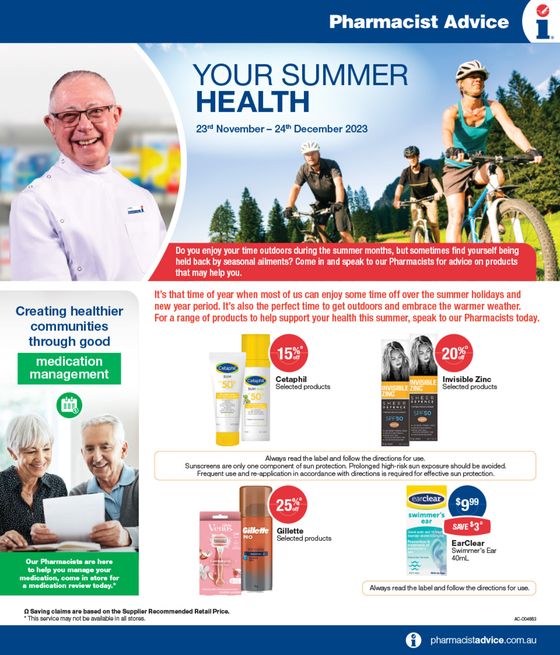 Pharmacist Advice catalogue | Your Health Summer | 23/11/2023 - 24/12/2023