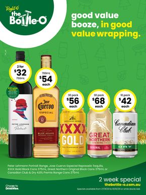 The Bottle-O catalogue in Alice Springs NT | Good Value Booze, In Good Value Wrapping 27/11 | 27/11/2023 - 10/12/2023