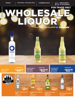 Campbells catalogue in Melbourne VIC | Wholesale Liquor | 27/11/2023 - 31/12/2023