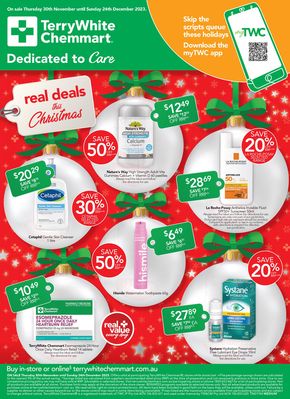 TerryWhite Chemmart catalogue in Mudgee NSW | Real Deals This Christmas - Standard | 30/11/2023 - 24/12/2023
