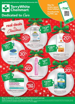 TerryWhite Chemmart catalogue in Melbourne VIC | Real Deals This Christmas - Standard | 30/11/2023 - 24/12/2023