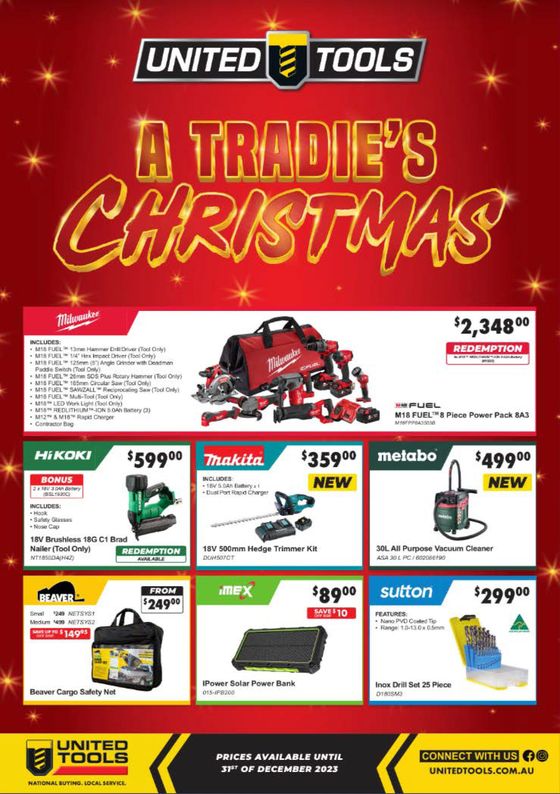 United Tools catalogue | A Tradie's Christmas | 01/12/2023 - 31/12/2023