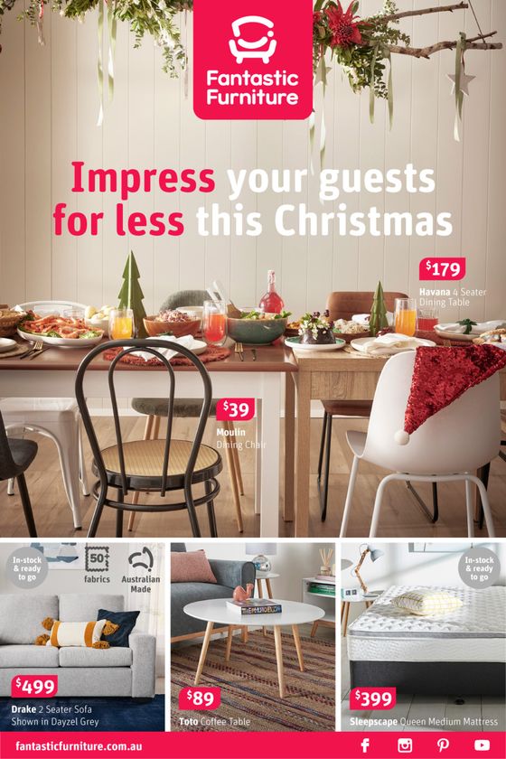 Fantastic Furniture catalogue in Perth WA | Impress Your Guests for less this Christmas | 01/12/2023 - 19/12/2023