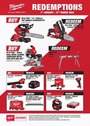 United Tools catalogue in Sunshine Coast QLD | Milwaukee Redemptions | 05/01/2024 - 31/03/2024