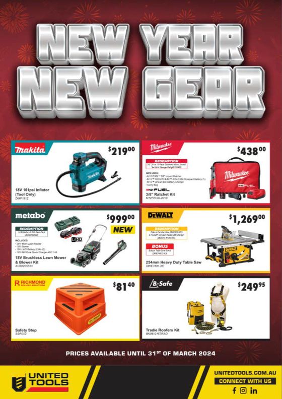 United Tools catalogue in BIBRA WA | New Year, New Gear | 01/02/2024 - 31/03/2024