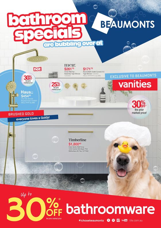 Beaumont Tiles catalogue in Swan Hill VIC | Bathroom Specials Are Bubbling Over at Beaumonts | 05/02/2024 - 31/03/2024