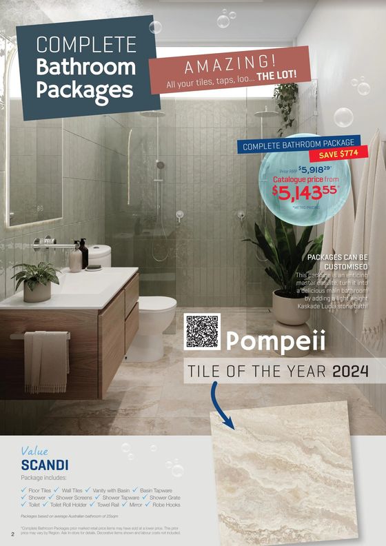 Beaumont Tiles catalogue in Bundaberg QLD | Bathroom Specials Are Bubbling Over at Beaumonts | 05/02/2024 - 31/03/2024