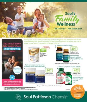 Health & Beauty offers in Canberra ACT | Family Wellness in Soul Pattinson Chemist | 08/02/2024 - 10/03/2024