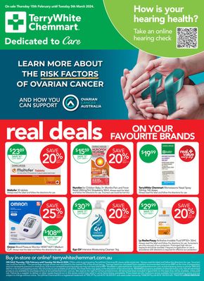 Health & Beauty offers in Adelaide SA | Real Deals on Your Favourite Brands in TerryWhite Chemmart | 15/02/2024 - 05/03/2024