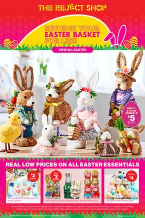 Department Stores offers in Brisbane QLD | Real Low Prices on all Easter Essentials in The Reject Shop | 21/02/2024 - 12/03/2024