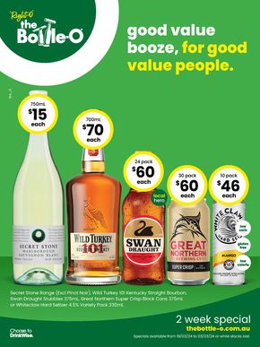 Groceries offers in Perth WA | Good Value Booze, For Good Value People 19/02 in The Bottle-O | 19/02/2024 - 03/03/2024