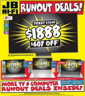 Electronics & Office offers in Brisbane QLD | Runout Deals! in JB Hi Fi | 15/02/2024 - 28/02/2024