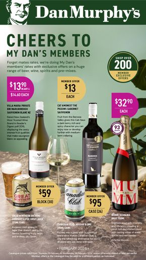Liquor offers in Adelaide SA | Cheers to My Dan's Members in Dan Murphy's | 16/02/2024 - 28/02/2024