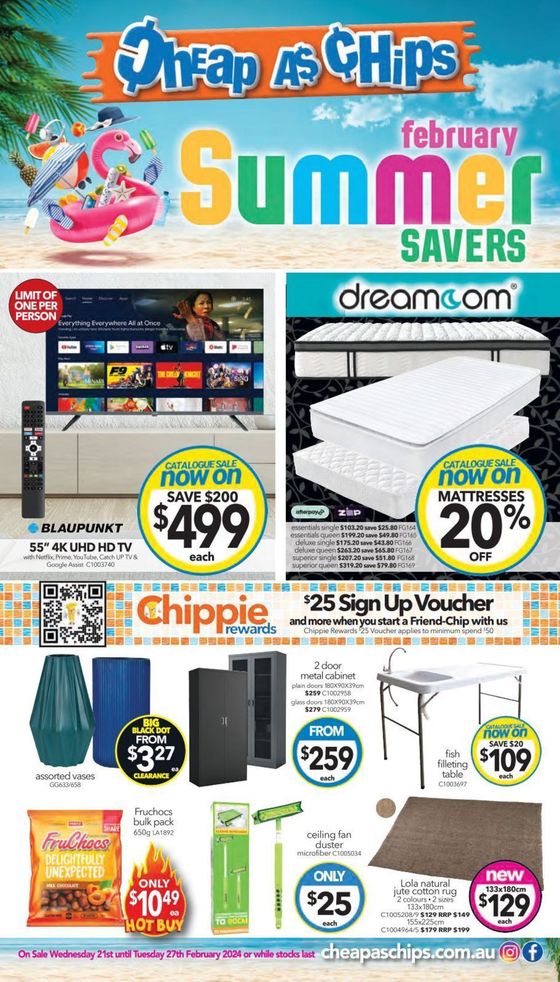 Cheap As Chips catalogue in Brisbane QLD | February Summer Savers | 21/02/2024 - 27/02/2024