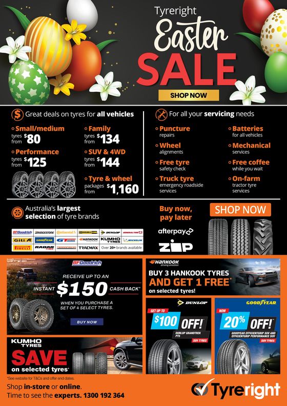 Tyreright catalogue in Coffs Harbour NSW | Easter Sale 2024 | 01/03/2024 - 30/04/2024
