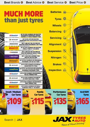 Hardware & Auto offers in Salamander Bay NSW | March 2024 in JAX Tyres | 01/03/2024 - 31/03/2024