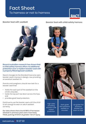 RACT catalogue | Car Seat Facts Sheet | 29/02/2024 - 31/12/2024