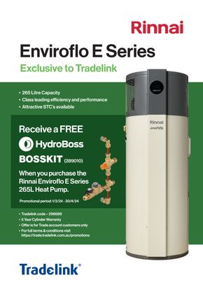 Tradelink catalogue in Cairns QLD | Enviroflo E Series | 01/03/2024 - 30/04/2024