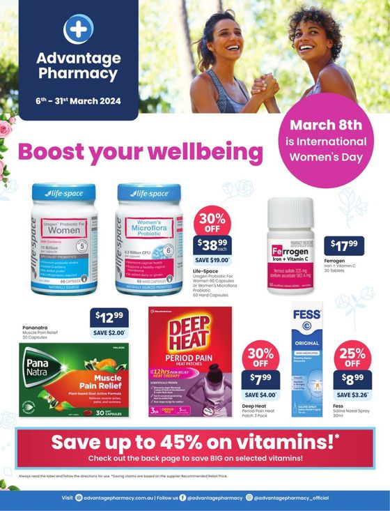 Advantage Pharmacy catalogue in Knox VIC | Boost Your Wellbeing | 06/03/2024 - 31/03/2024