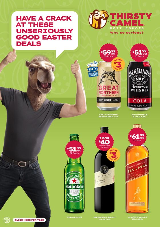 Thirsty Camel catalogue in Enfield VIC | Have A Crack At These Unseriously Good Easter Deals | 18/03/2024 - 31/03/2024