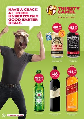 Thirsty Camel catalogue in Coolalinga NT | Have A Crack At These Unseriously Good Easter Deals | 18/03/2024 - 31/03/2024