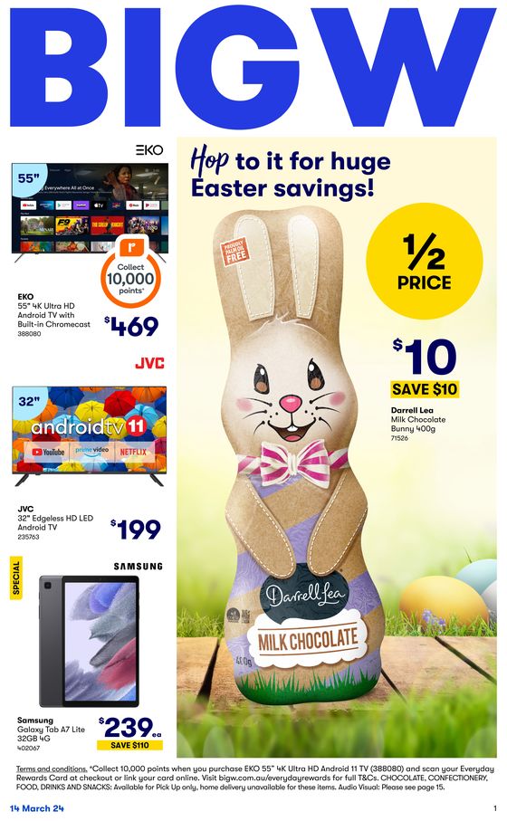 BIG W catalogue in Sydney NSW | Hop To It For Huge Easter Savings 14/03 | 14/03/2024 - 03/04/2024