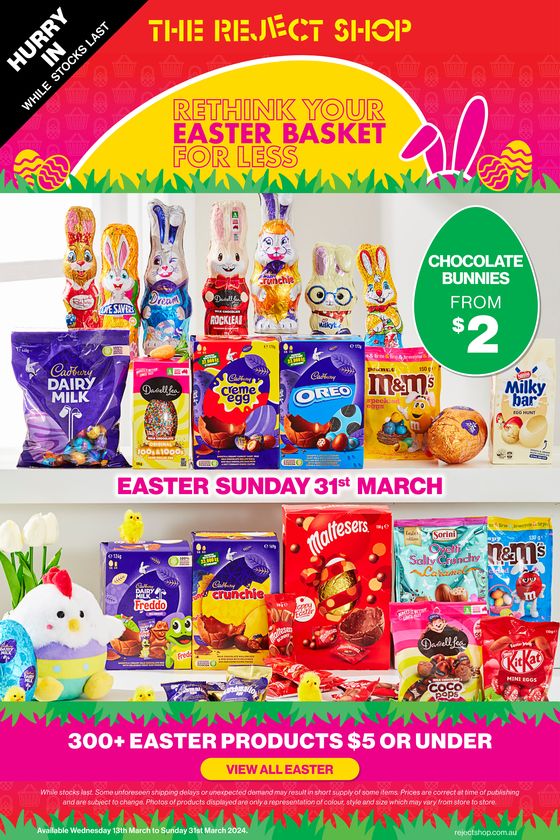 The Reject Shop catalogue in Bendigo VIC | Easter | 13/03/2024 - 31/03/2024