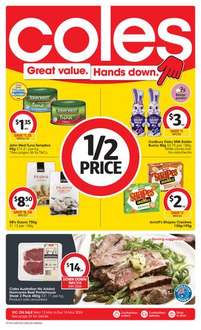 Coles catalogue in Warragul VIC | Great Value. Hands Down. - 13th March | 13/03/2024 - 19/03/2024