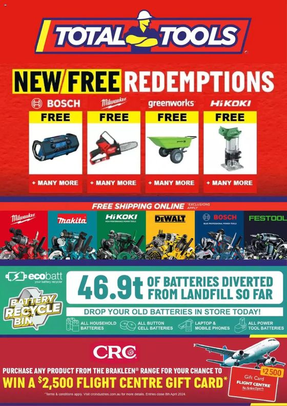 Total Tools catalogue in Penrith NSW | New Free Redemptions | 08/03/2024 - 20/04/2024