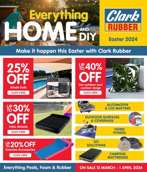 Home Furnishings offers in Dubbo NSW | Easter Home DIY Catalogue 2024 in Clark Rubber | 12/03/2024 - 01/04/2024