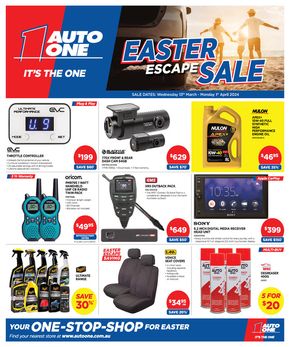 Hardware & Auto offers in Karratha WA | Easter Escape Sale in Auto One | 12/03/2024 - 01/04/2024