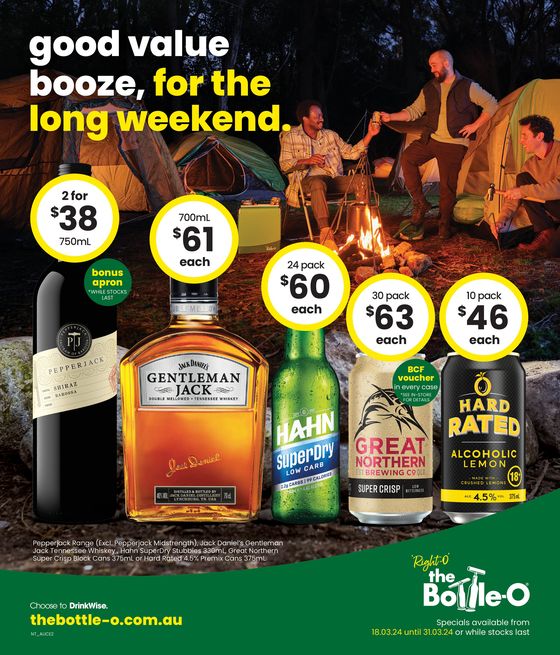 The Bottle-O catalogue | Good Value Booze, For The Long Weekend 18/03 | 18/03/2024 - 31/03/2024