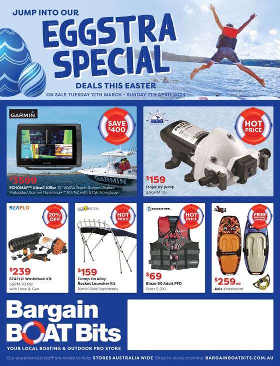 Bargains Boat Bits catalogue in Cairns QLD | Eggstra Special Deals This Easter | 13/03/2024 - 07/04/2024
