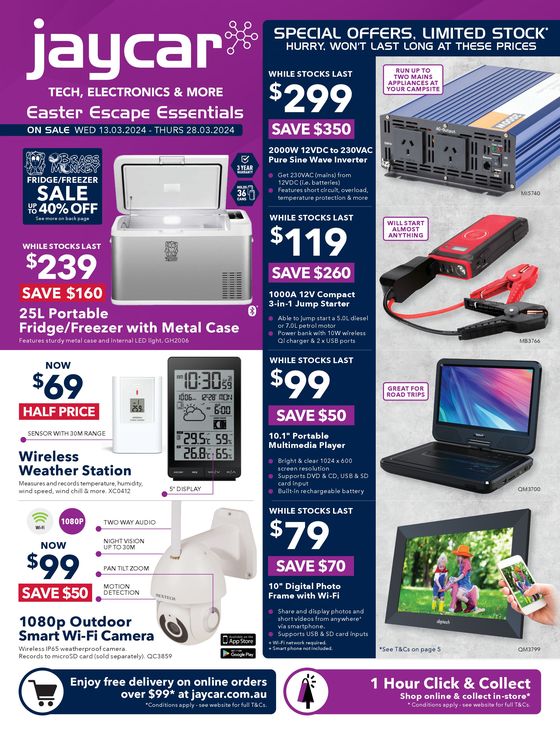 Jaycar Electronics catalogue in Morayfield QLD | Easter Escape Essentials | 13/03/2024 - 28/03/2024