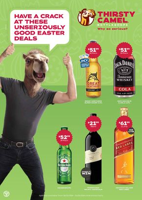 Liquor offers in Brisbane QLD | Have A Crack At These Unseriously Good Easter Deals QLD 18/03 in Thirsty Camel | 18/03/2024 - 31/03/2024