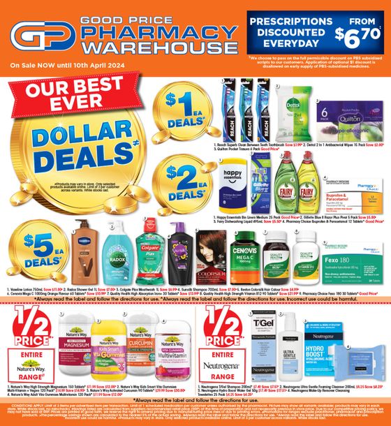 Good Price Pharmacy catalogue in Gold Coast QLD | Our Best Ever Dollar Deals | 15/03/2024 - 10/04/2024