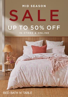 Home Furnishings offers in Gold Coast QLD | Mid Season Sale in Bed Bath N' Table | 18/03/2024 - 28/04/2024