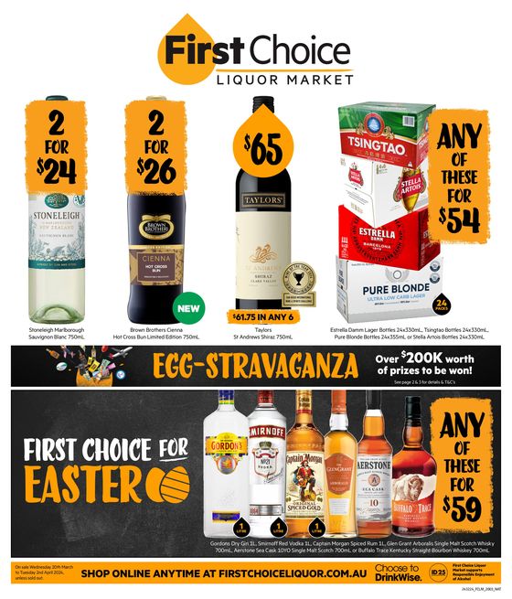 First Choice Liquor catalogue in Bendigo VIC | Easter | 20/03/2024 - 02/04/2024