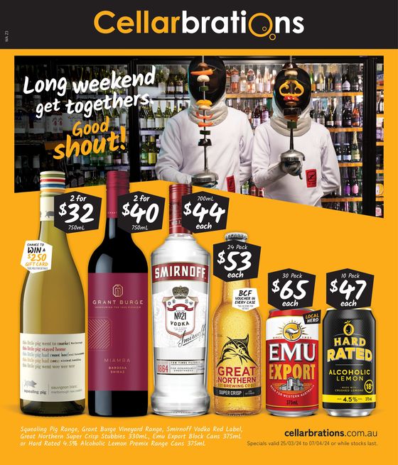 Cellarbrations catalogue in Newman WA | Good Value Booze, For The Long Weekend 25/03 | 25/03/2024 - 07/04/2024