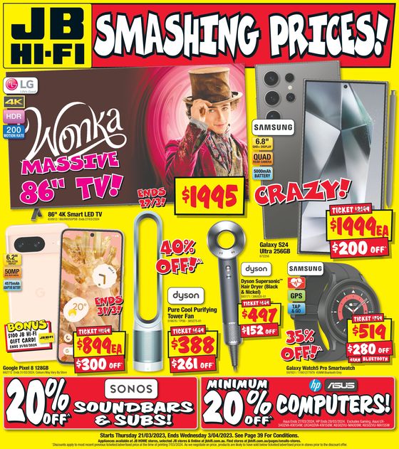 JB Hi Fi catalogue in Tweed Heads NSW | Smashing Prices! | 21/03/2024 - 03/04/2024