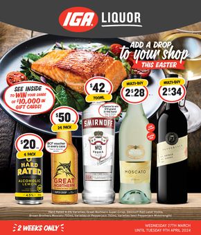 IGA Liquor catalogue in Kurri Kurri NSW | Add A Drop To Your Shop This Easter 27/03 | 27/03/2024 - 09/04/2024