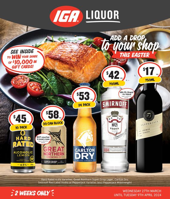 IGA Liquor catalogue in Ivanhoe NSW | Add A Drop To Your Shop This Easter 27/03 | 27/03/2024 - 09/04/2024